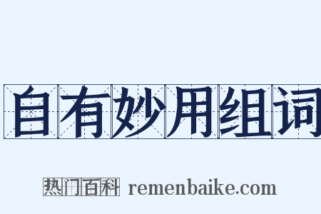 自有妙用组词是什么意思的图片